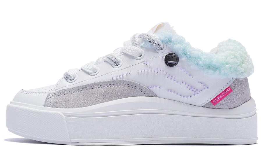 Li-Ning Li Ning Disney Comfy Fleece Lined Comfortable Soft Rebound Low top Skateboard Shoes Women's White Gray