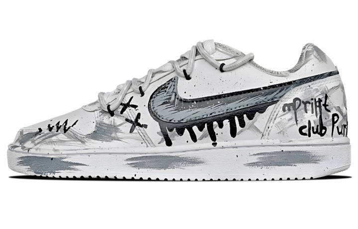 Nike Nike EBERNON Abrasion Resistant Low top Skateboard Shoes Unisex Black White Gray
