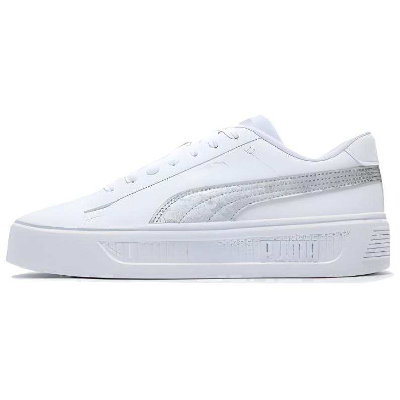 PUMA Slip Resistant Cushioning Low top Skateboard Shoes Women's Silver White