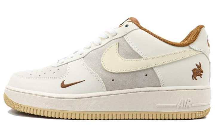 Nike Nike Air Force 1 Low Slip Resistant Cushioning Low top Skateboard Shoes Women's Beige Gray