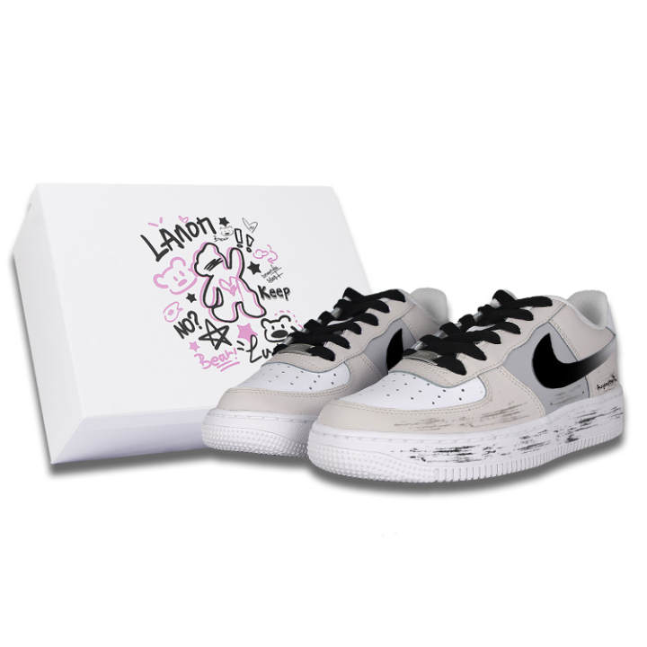 Nike Nike Air Force 1 Stars In The Eyes Thermal Coverage Low top Skateboard Shoes Unisex White