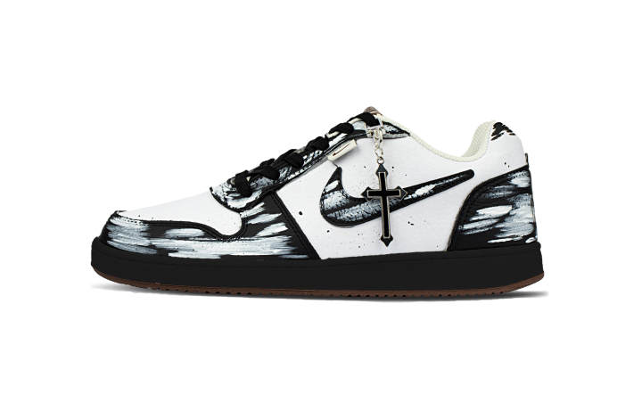 Nike Nike EBERNON Nocturnal God Leather Abrasion Resistant Low top Skateboard Shoes Men's Black
