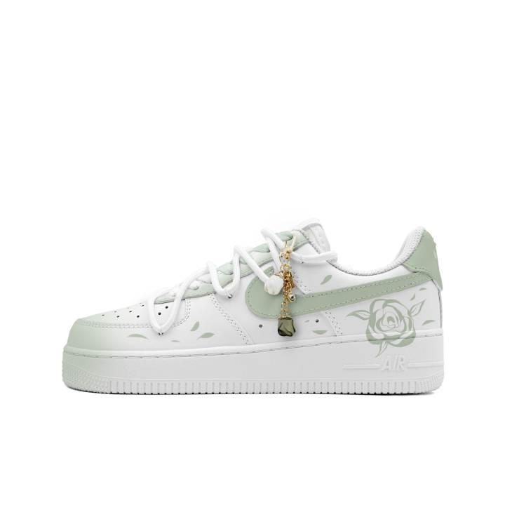 Nike Nike Air Force 1 Green Unripe Love Slip Resistant Abrasion Resistant Slip Resistant Abrasion Resistant Low top