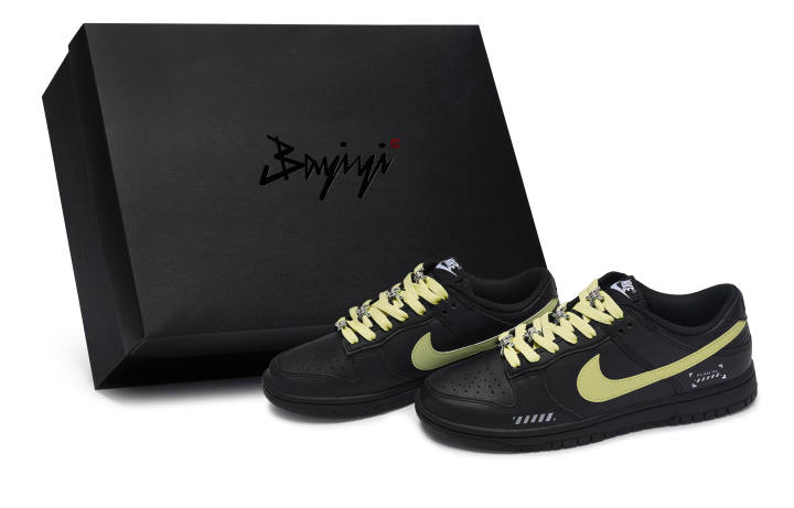 Nike Nike Dunk 811 Manufacturing, Starry Sea Limitless Yellow, Special Shoe Box Low top Skateboard Shoes Unisex Black Yellow