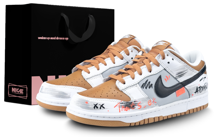 Nike Nike Dunk Synthetic Leather Abrasion Resistant Abrasion Resistant Low top Skateboard Shoes Men's Orange