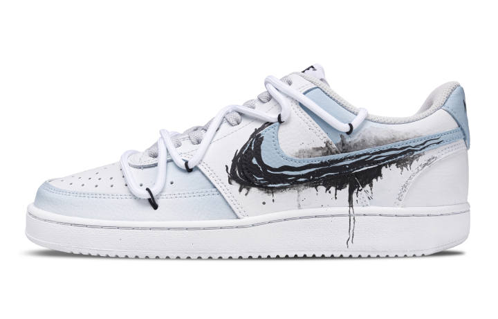 Nike Nike Court Vision 1 Clear Ink Verse Abrasion Resistant Abrasion Resistant Low top Skateboard Shoes Men's Light Blue