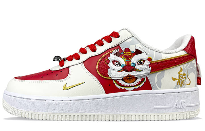 Nike Nike Air Force 1 Low top Skateboard Shoes Unisex Red Gray