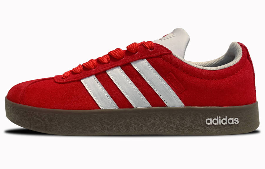 Adidas Adidas Vl Court Classic Abrasion Resistant, Lightweight, Balanced Low top Skateboard Shoes Unisex Red White