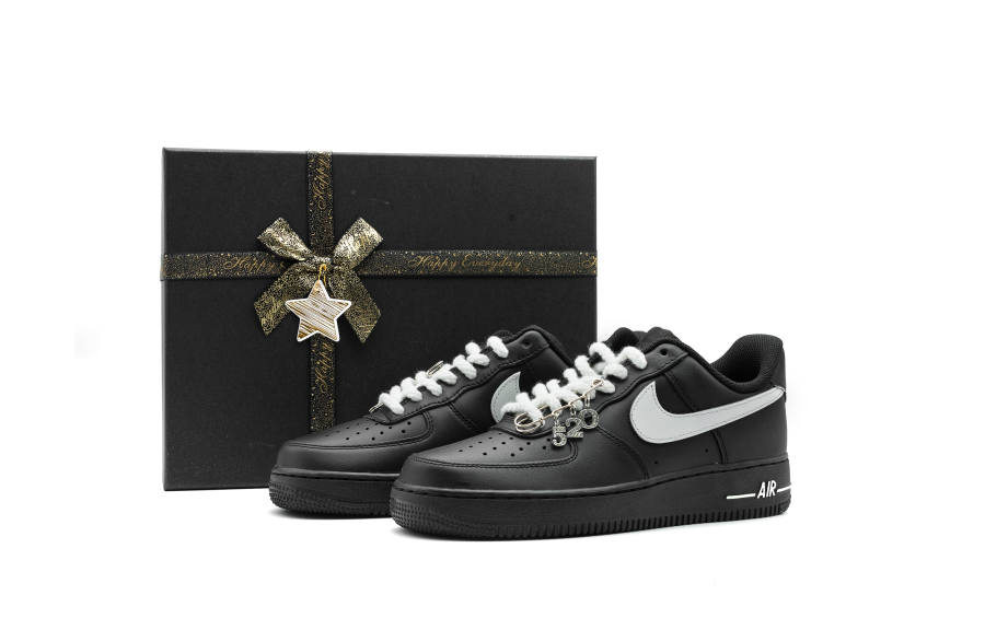 Nike Nike Air Force 1 Slip Resistant Cushioning Abrasion Resistant Low top Skateboard Shoes Unisex Black