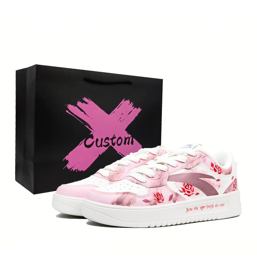 Anta Easy Slip Resistant Abrasion Resistant Slip Resistant Abrasion Resistant Low top Skateboard Shoes Women's Rose