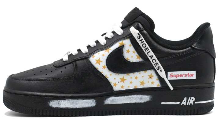Nike Nike Air Force 1 Abrasion Resistant Slip Resistant Low top Skateboard Shoes Unisex Black White