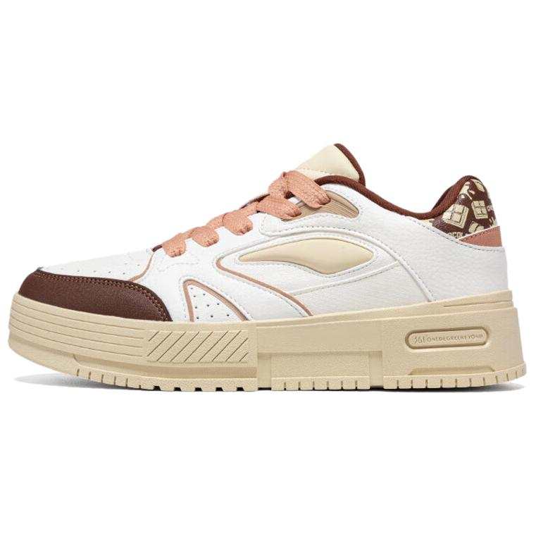 361° Cushioning Lightweight Low top Skateboard Shoes Women's Feather White Coffee Brown