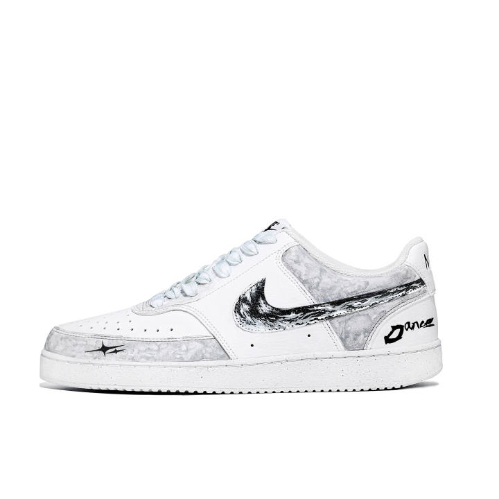 Nike Nike Court Vision 1 Sky Dancer Synthetic Leather Abrasion Resistant Balance Low top Skateboard Shoes Unisex Light Gray