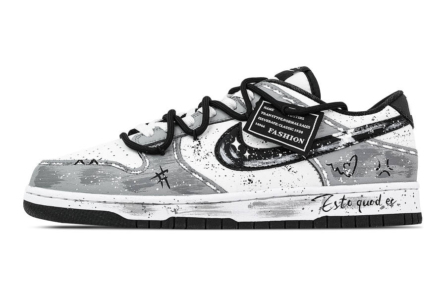 Nike Nike Dunk Freedom Street Abrasion Resistant Low top Skateboard Shoes Unisex Gray White