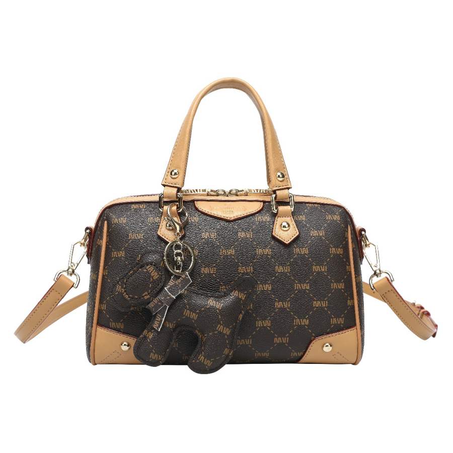 SEPTWOLVES Synthetic Leather Handbag Regular Women's Coffee Brown