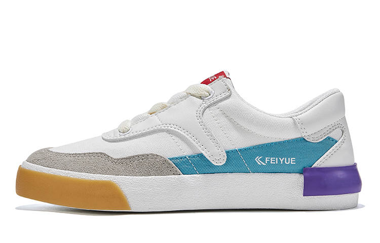 FEIYUE Low-top Skateboard Shoes Women's White Light Blue