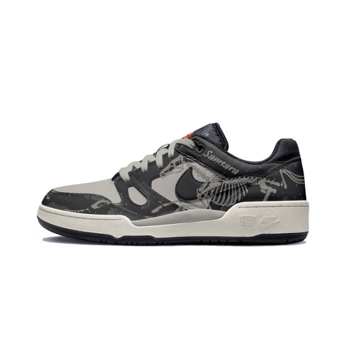 Nike Nike Full Force Leather Cushioning, Wear Resistant Low top Skateboard Shoes Men's Black Gray
