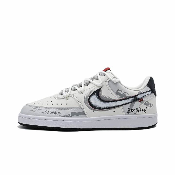 Nike Nike Court Vision 1 Cloud Trail Gray Star Synthetic Leather Slip Resistant Abrasion Resistant