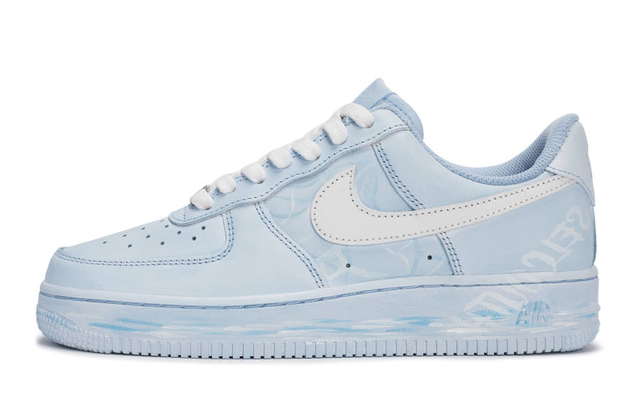 Nike Nike Air Force 1 REGO Hot Dog, Twilight Tide Abrasion Resistant Low top Skateboard Shoes Unisex Pink White Blue