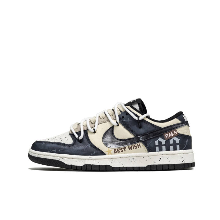 Nike Nike Dunk Slip Resistant Abrasion Resistant Low top Skateboard Shoes Unisex Black Blue