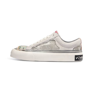 VTVN Slip Resistant Abrasion Resistant Low top Skateboard Shoes Unisex Vintage Chinese Style Premium Gray