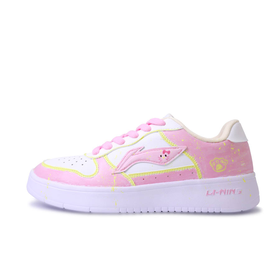 Li-Ning Li Ning Floating Boat Abrasion Resistant, Lightweight, And Breathable Low top Skateboard Shoes Unisex White Pink Yellow