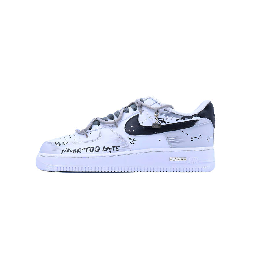 Nike Nike Air Force 1 Singularity, Paper Plane Abrasion Resistant Breathable Low top Skateboard Shoes Unisex Black White