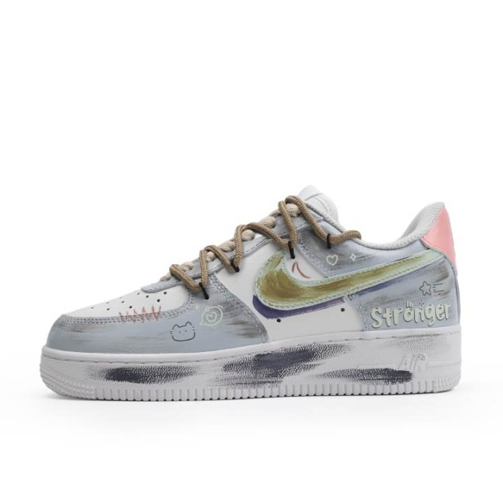 Nike Nike Air Force 1 Gray Gradient Low top Skateboard Shoes Unisex Gray