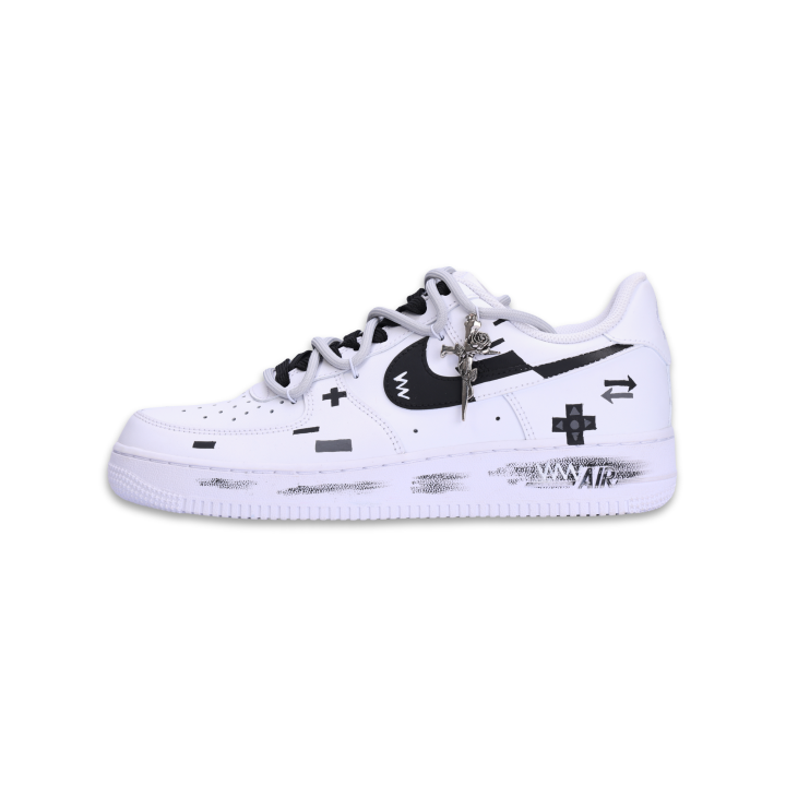 Nike Nike Air Force 1 Coverage Abrasion Resistant Lightweight Low top Skateboard Shoes Men's White