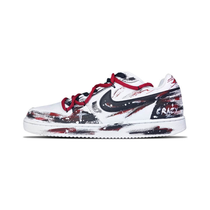 Nike Nike EBERNON Low top Skateboard Shoes Unisex Black Red