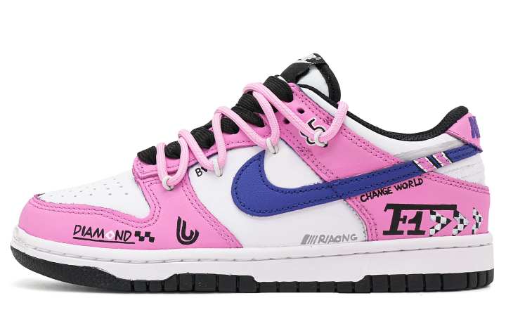 Nike Nike Dunk Pink Leopard Size 85 Cushioning Lightweight Low top Skateboard Shoes Unisex Pink Purple