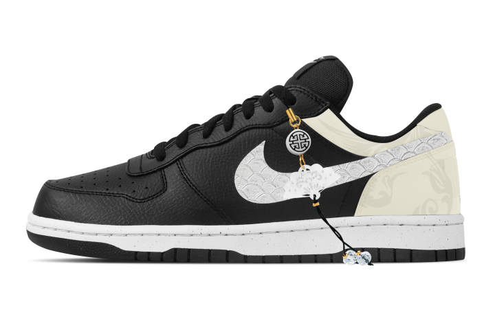 Nike Nike Big Plain Embroidered Cloud Abrasion Resistant Breathable Low top Skateboard Shoes Men's Black Beige