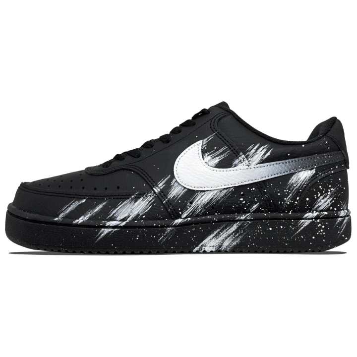 Nike Nike Court Vision Low Slip Resistant Cushioning Abrasion Resistant Low top Skateboard Shoes Unisex Black