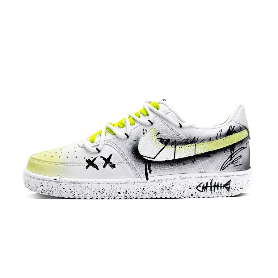 Nike Nike Court Vision 1 Fish Jumping Abrasion Resistant Low top Skateboard Shoes Men's Yellow Black