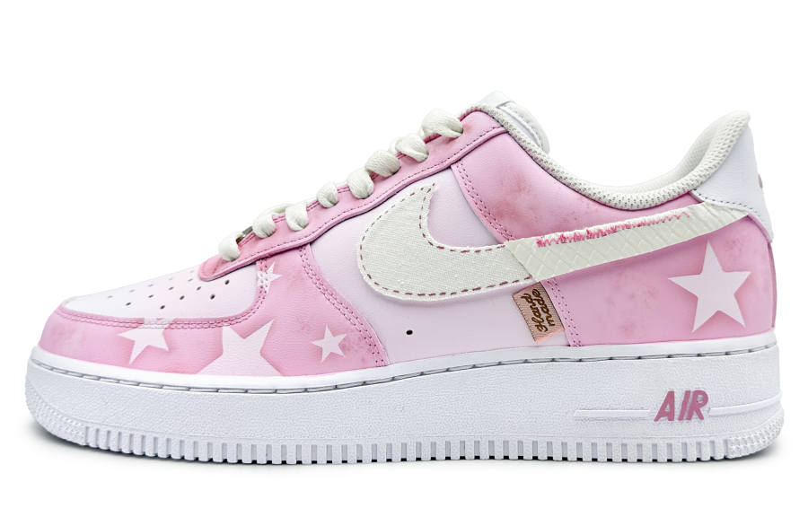 Nike Nike Air Force 1 Slip Resistant Abrasion Resistant Low top Skateboard Shoes Unisex Pink White