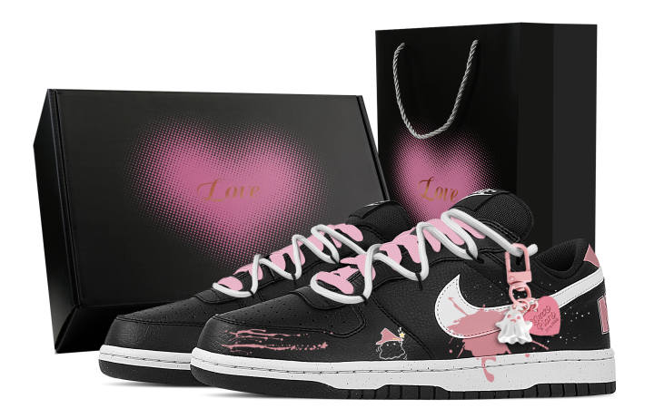 Nike Nike Big Phantom, Heart Box Abrasion Resistant Breathable Low top Skateboard Shoes Men's Black Pink
