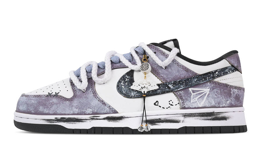 Nike Nike Dunk Purple Gas Paper Machine Abrasion Resistant Low top Skateboard Shoes Unisex Purple
