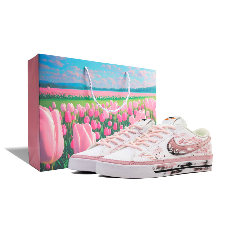 Nike Nike Court Legacy Lingyan Dreamy Abrasion Resistant Balance Low top Skateboard Shoes Unisex Black Pink