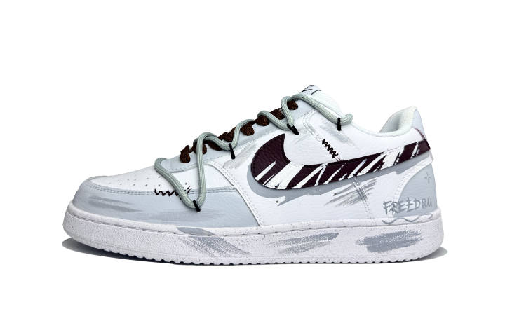 Nike Nike Court Vision 1 Time Assassin Abrasion Resistant Low top Skateboard Shoes Unisex Light Gray