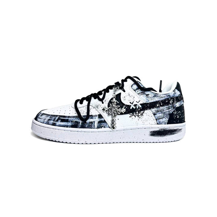 Nike Nike Court Vision 1 Snow Night Mist Abrasion Resistant Low top Skateboard Shoes Unisex Black