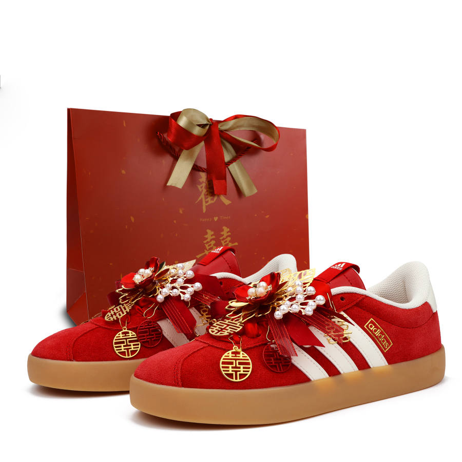 Adidas Adidas VL COURT 3.0 In The Name Of Love Slip Resistant Cushioning Low top Skateboard Shoes Unisex Red