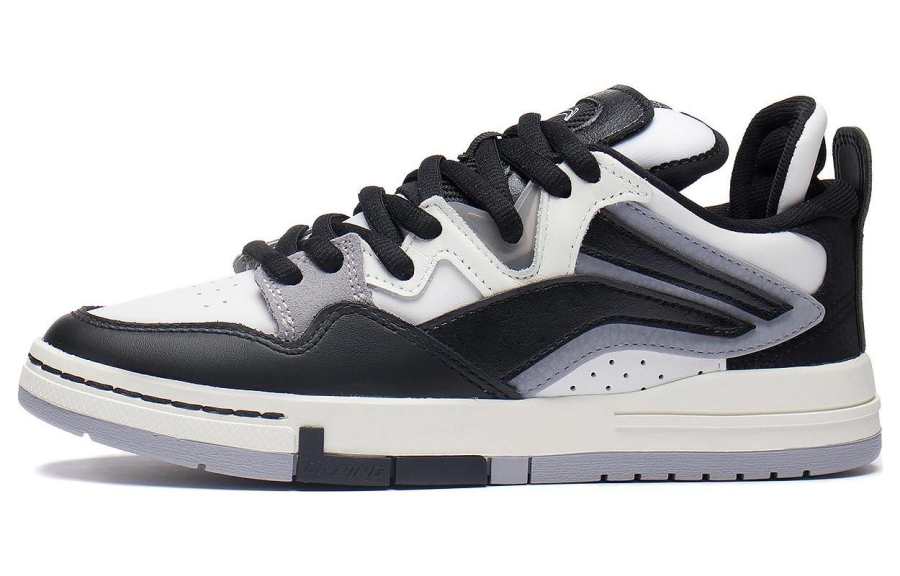 Li-Ning Li Ning Wave Pro Panda Slip Resistant, Abrasion Resistant, Lightweight Low top Skateboard Shoes Women's Black White