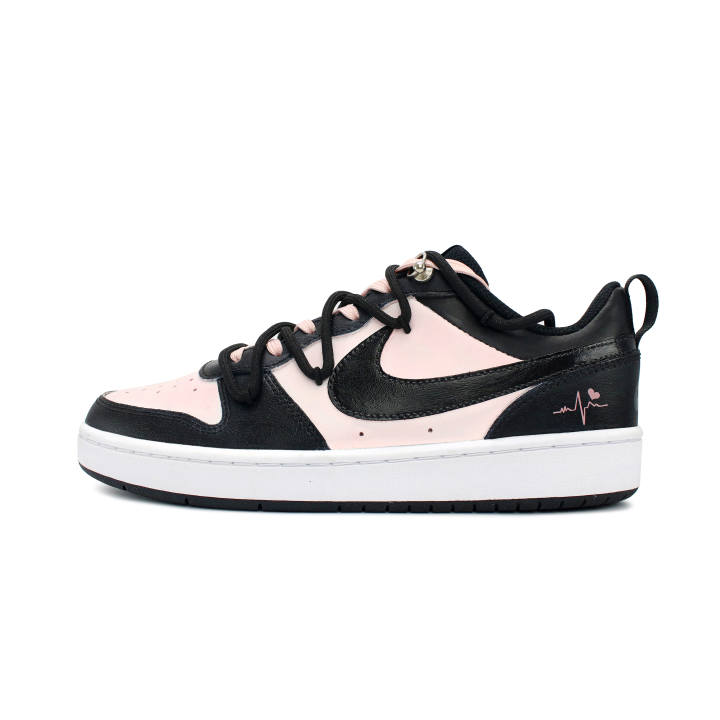 Nike Nike Court Borough Abrasion Resistant Lightweight Wear resistant And Lightweight Low top Skateboard Shoes GS Black Pink