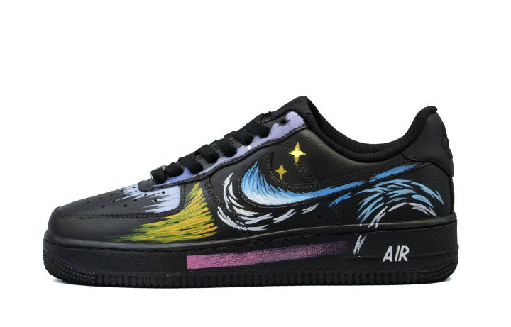 Nike Nike Air Force 1 Leather Cushioning, Wear Resistant Low top Skateboard Shoes Women's Black