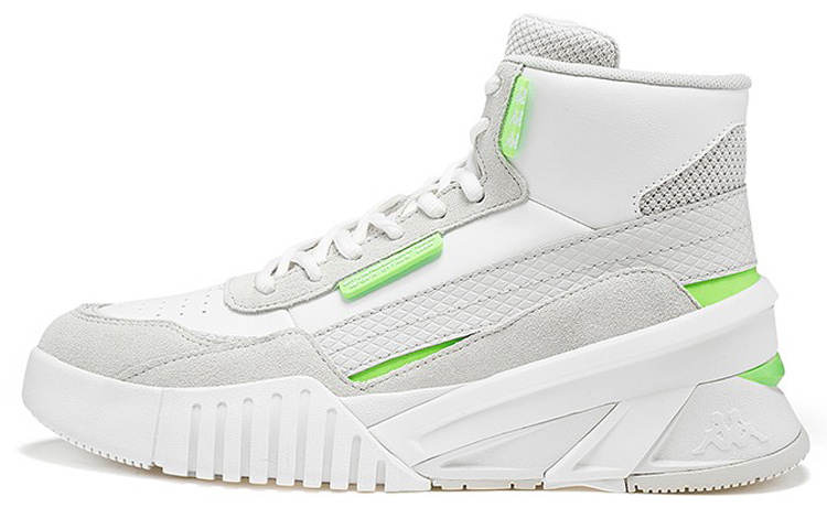 Kappa Kappa Fabric Coverage Slip Resistant Coverage Slip Resistant High top Skateboard Shoes Unisex White
