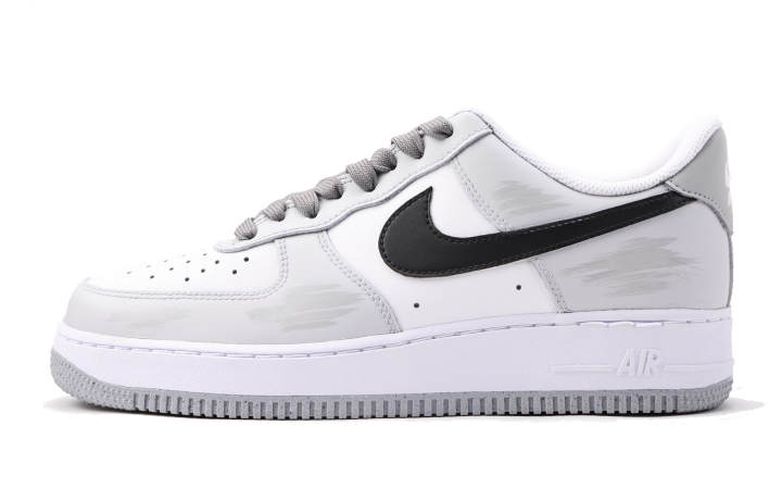 Nike Nike Air Force 1 Slip Resistant Abrasion Resistant Low top Skateboard Shoes Men's White Gray