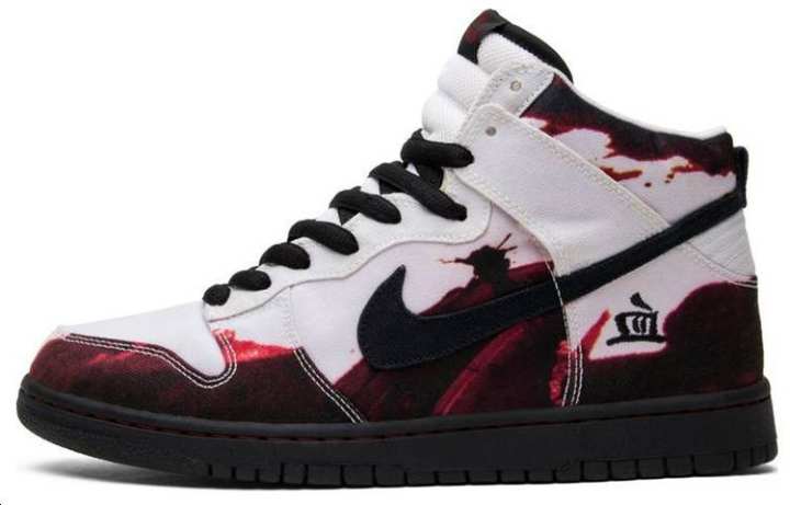 Nike Nike Dunk SB Melvins Comfortable High top Skateboard Shoes Men's White Black