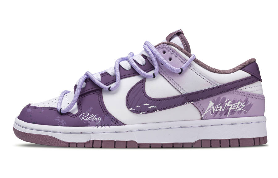 Nike Nike Dunk Purple Dusty Turf Decor Abrasion Resistant Abrasion Resistant Low top Skateboard Shoes Unisex Purple