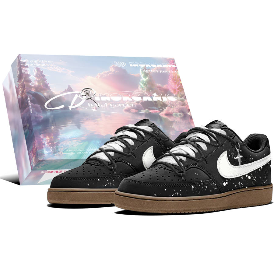 Nike Nike Court Vision 1 Aurora Moment, Box, Baby's Breath, Niche Gothic, Spray, Vintage Cross Synthetic Leather Versatile