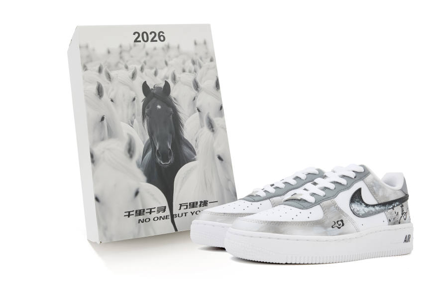 Nike Nike Air Force 1 Abrasion Resistant Low top Skateboard Shoes Unisex White Gray